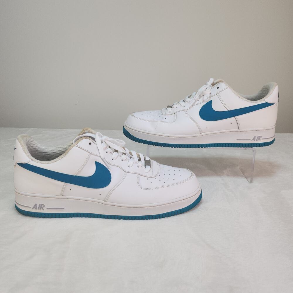 Nike Air Force 1 White Tropical Teal Mens 15 Low Tops Leather 2013 Green Blue
